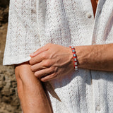 Silver Metal Beads & Red String Braided Bracelet