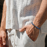 Lapis Lazuli & Black Crystals Cuff Bracelet