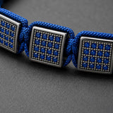 Blue Crystals Black Square Beads Bracelet