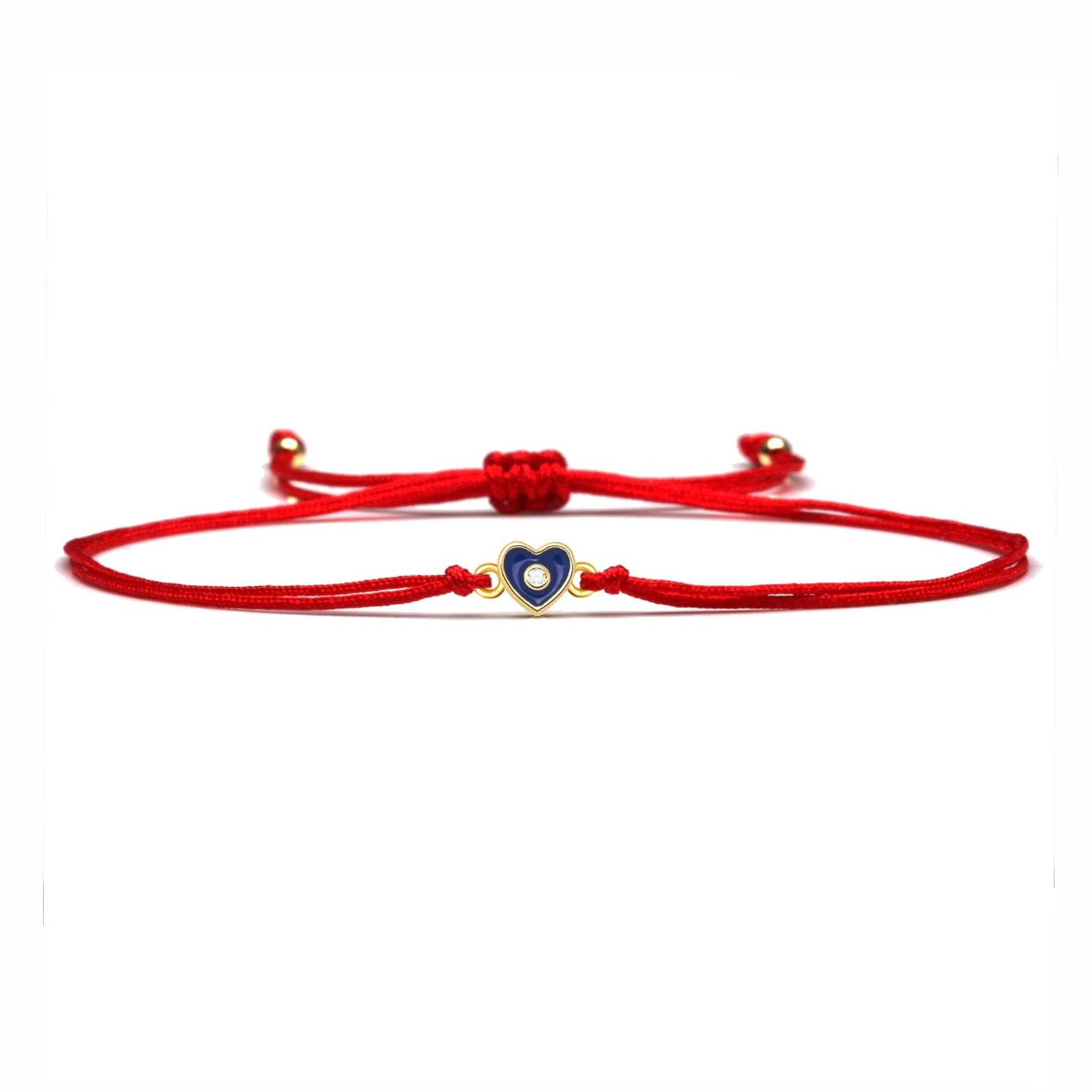 Blue Little Heart Charm Red String Protection Bracelet - My Harmony Tree