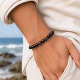 Black Onyx & Cubic Zirconia Beads Bracelet