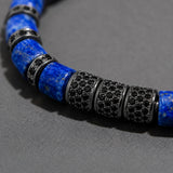 Lapis Lazuli & Black Crystals Cuff Bracelet