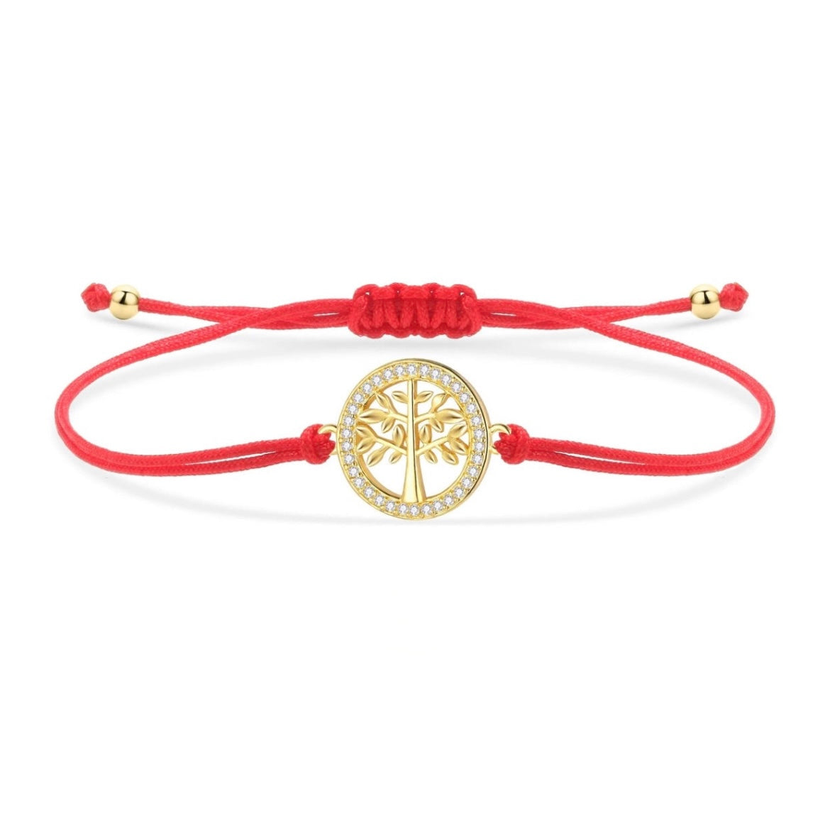 Gold Tree of Life Charm Red String Protection Bracelet - My Harmony Tree