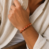 Gold Metal Beads & Red String Braided Bracelet