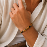 Tiger Eye & Black Beads Bracelet