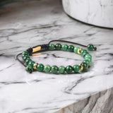 Jade Stone 6 mm & Gold Beads Bracelet - My Harmony Tree