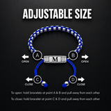 Silver Chain & Blue String Braided Bracelet