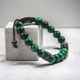 Green Tiger Eye & Black Crystals Bracelet - My Harmony Tree