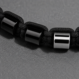 Black Onyx & Silver Beads Bracelet