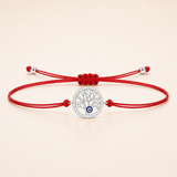 Silver Tree of Life & Evil Eye Charm Red String Protection Bracelet