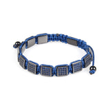 Blue Crystals Black Square Beads Bracelet