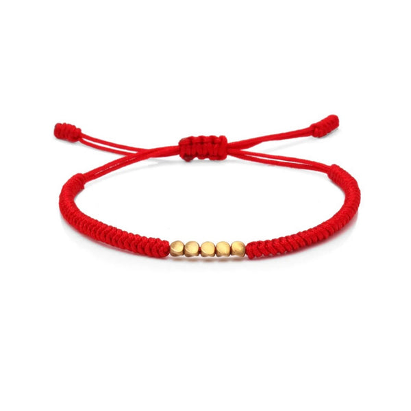Gold Beads Red String Protection Bracelet | My Harmony Tree