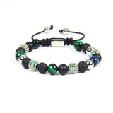 Black Onyx, Green Tiger Eye & Lava Beads Bracelet - My Harmony Tree