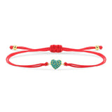Turquoise Little Heart Charm Red String Protection Bracelet - My Harmony Tree