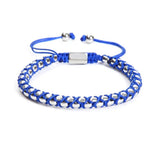 Silver Chain & Blue String Braided Bracelet - My Harmony Tree