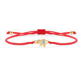 Little Gold Elephant Charm Red String Protection Bracelet - My Harmony Tree
