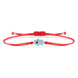 Turquoise Silver Hamsa Red String Protection Bracelet - My Harmony Tree