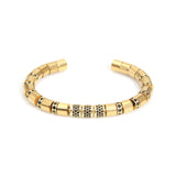 Gold Beads & Black Crystals Cuff Bracelet - My Harmony Tree