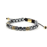 Gold & Black Crystals Metal Beads Bracelet