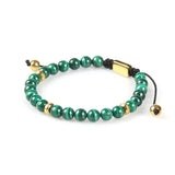 Malachite Stone & Gold Beads Bracelet