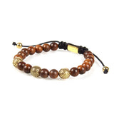 Agarwood & Gold Beads Bracelet