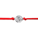 Tiny Silver Red String Protection Bracelet