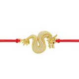 Gold Dragon Charm Red String Protection Bracelet