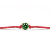 Tiny Green Crystal Thin Red String Protection Bracelet