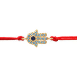 Turquoise Gold Hamsa Charm Red String Protection Bracelet