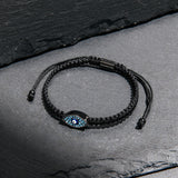 Blue Evil Eye Black String Protection Bracelet