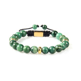 Jade Stone 8 mm & Gold Beads Bracelet - My Harmony Tree