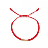 Gold Beads Red String Protection Bracelet