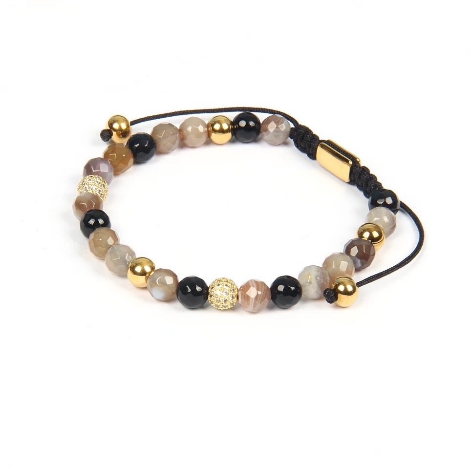 Agate & Gold Beads Bracelet - My Harmony Tree