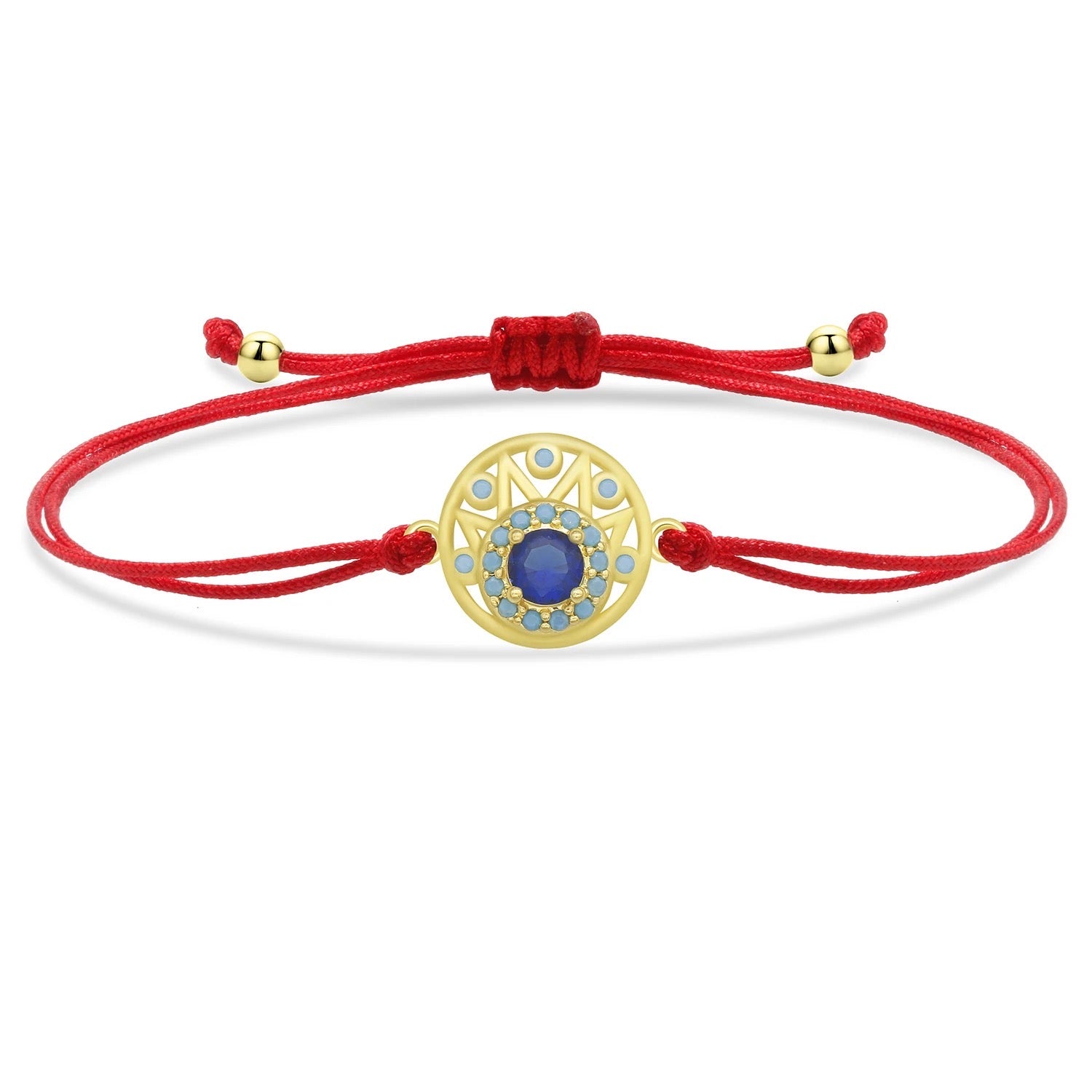 Gold Turkish Evil Eye Charm Red String Protection Bracelet - My Harmony Tree