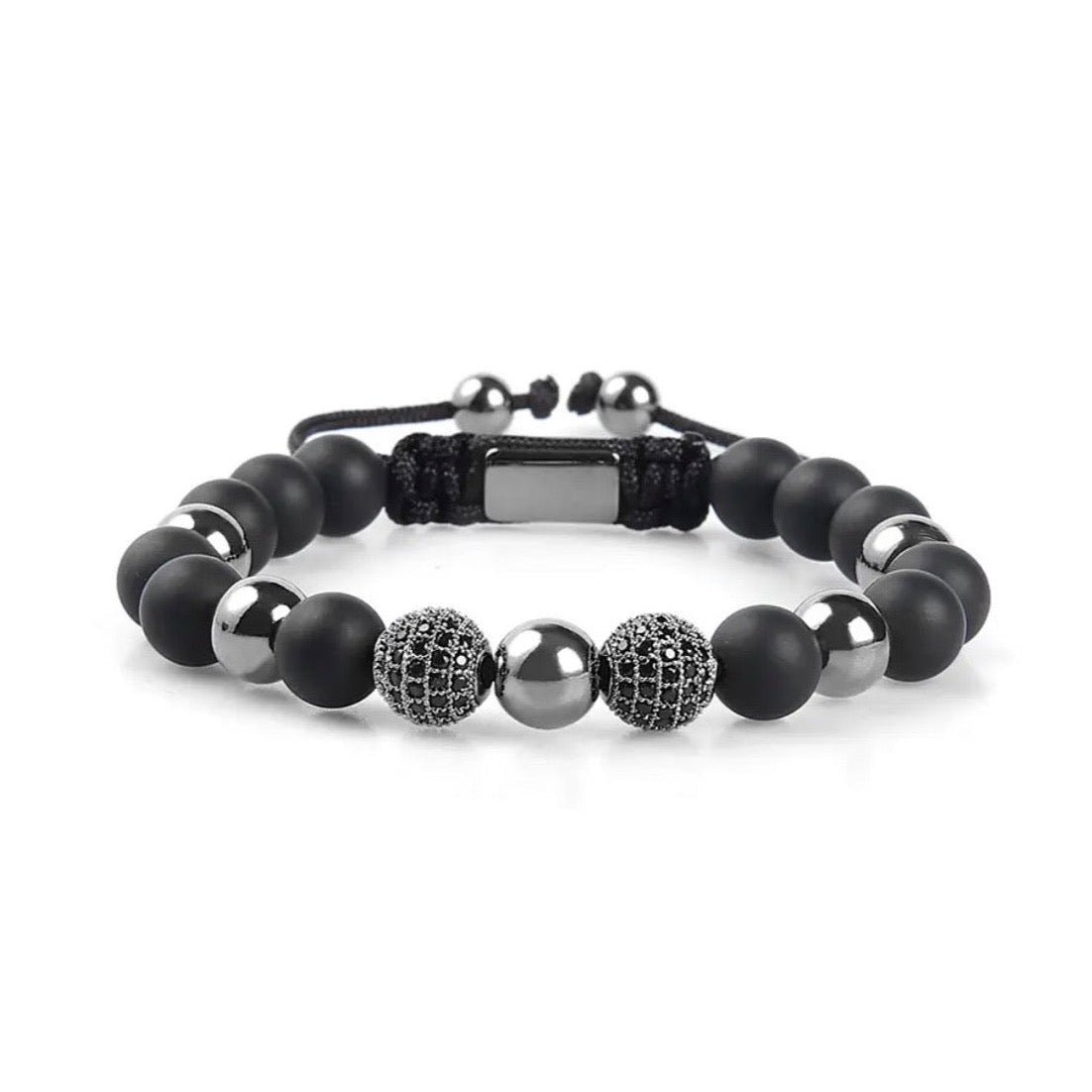 Matt Onyx & Black Crystal Beads Bracelet - My Harmony Tree