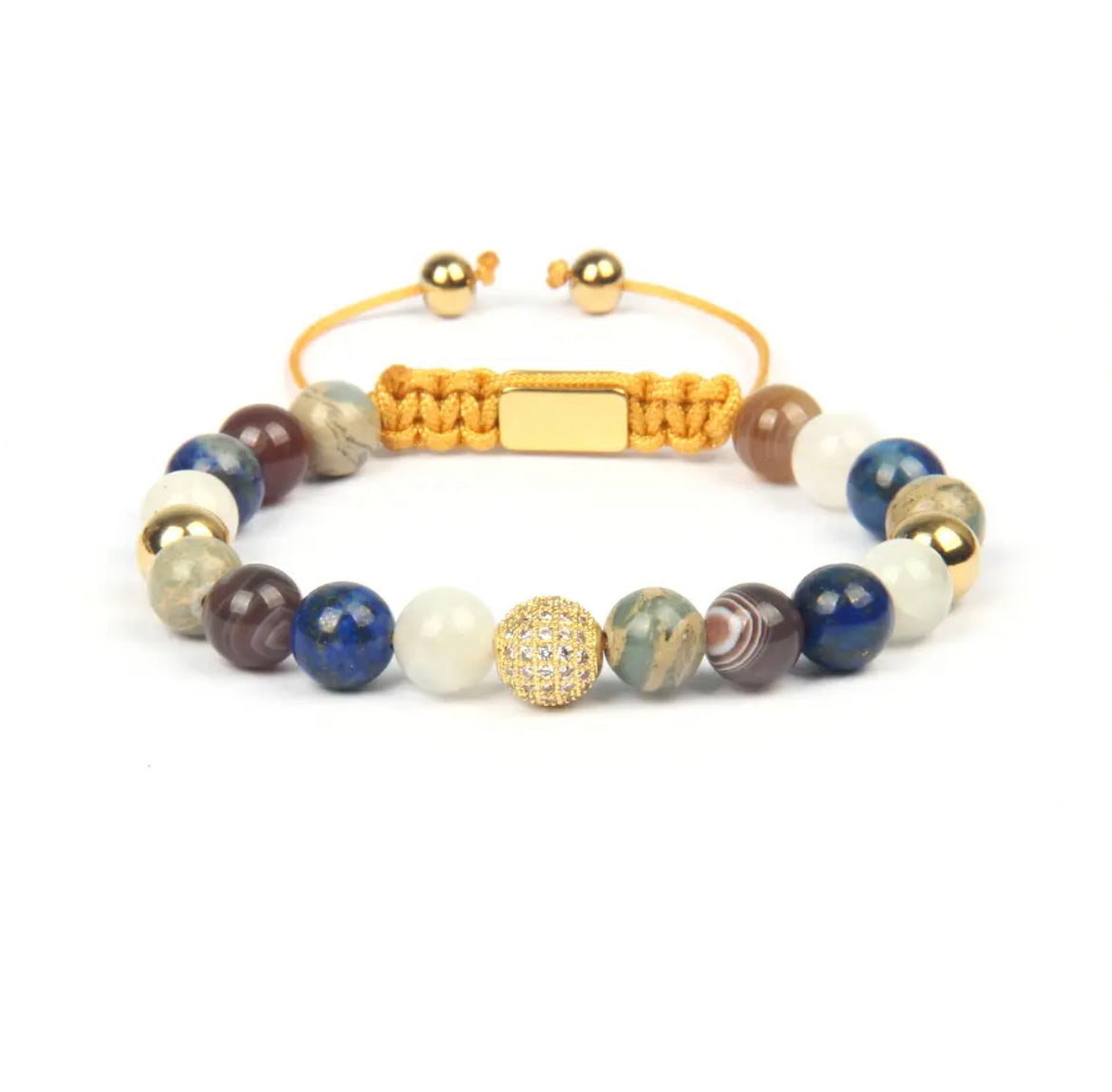 Multi-stone & Cubic Zirconia Gold Beads Bracelet - My Harmony Tree