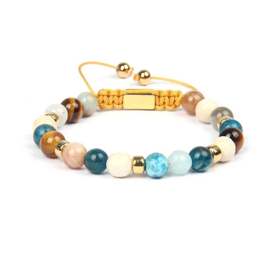 Multi-stone & Gold Beads Bracelet - My Harmony Tree