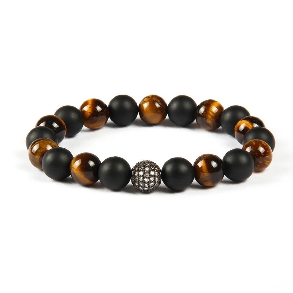 Black Onyx & Tiger Eye Beads Bracelet - My Harmony Tree