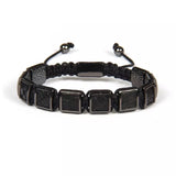 Black Python Square Beads Braided Bracelet - MY HARMONY TREE
