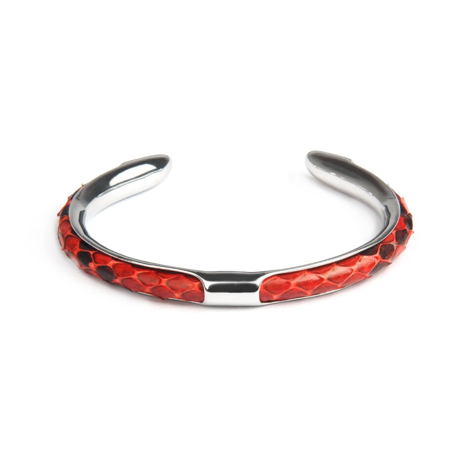 Red Python Silver Cuff Bracelet - MY HARMONY TREE