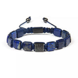CZ Black Square Beads Lapis Lazuli Braided Bracelet - MY HARMONY TREE