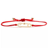 Gold Safety Pin Red String Protection Bracelet - MY HARMONY TREE